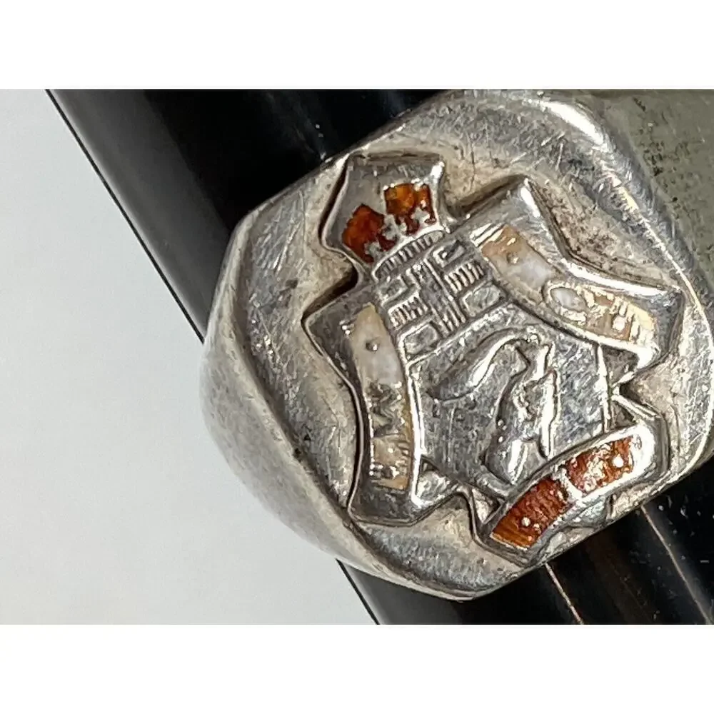 Ring 9.5 Sterling Silver Men’s Vintage WCI Cross Crown Light Torch